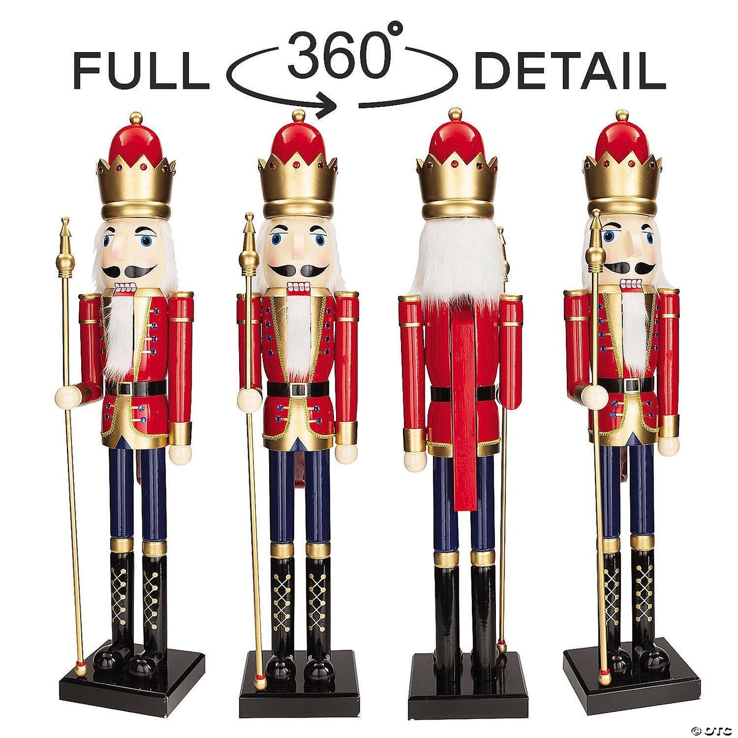 3 Ft Giant Nutcracker Toy Soldier Wood Christmas Outdoor Decoration Prop Red