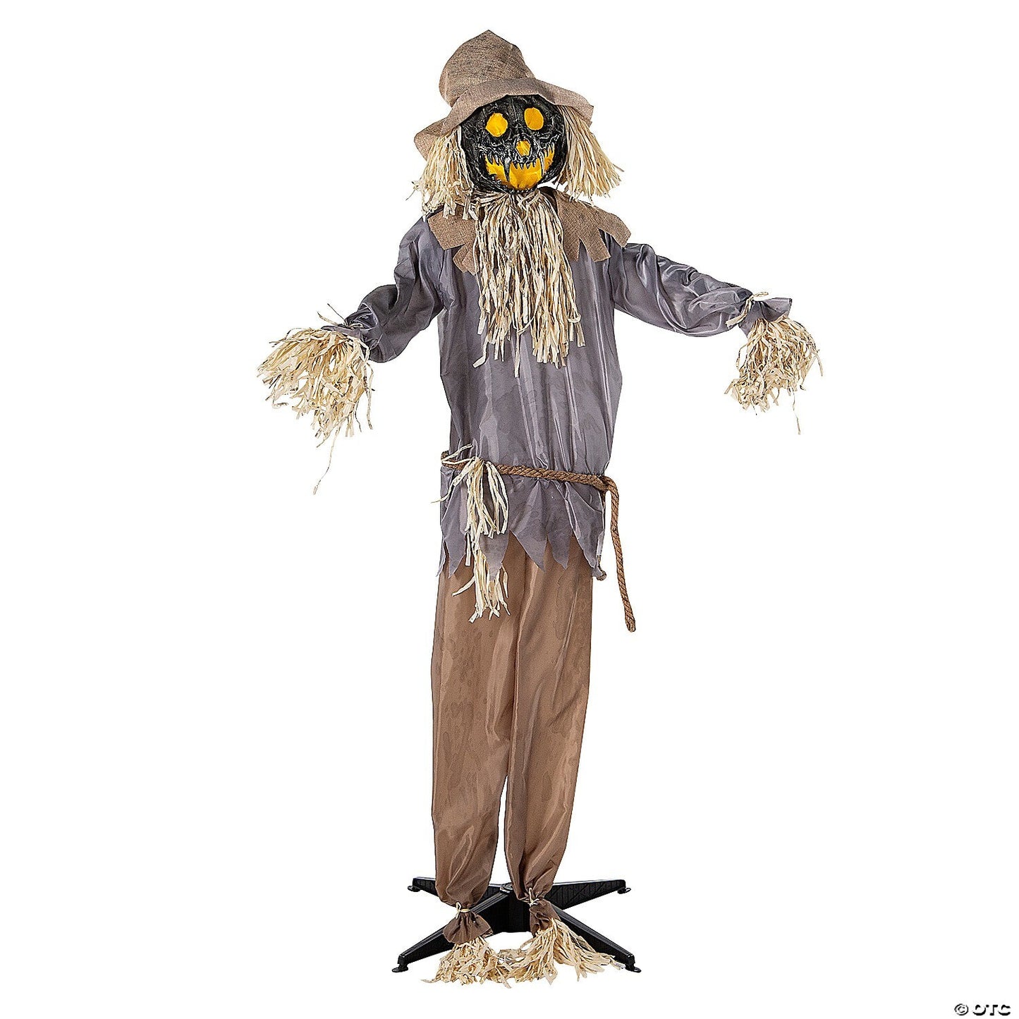 See Video! Life Size Scarecrow Pumpkin Ghoul Animated Halloween Haunt Prop Decor
