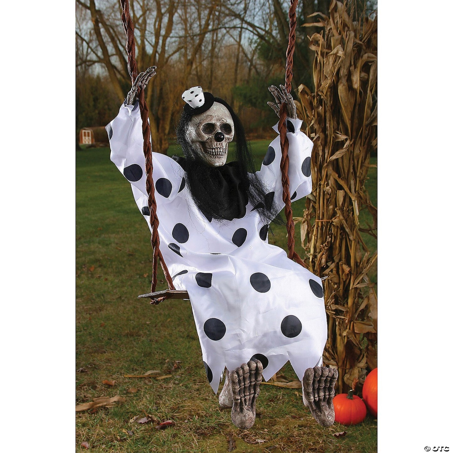 30" Evil Circus Clown Swing Halloween Outdoor Decoration Prop Porch Yard Hang