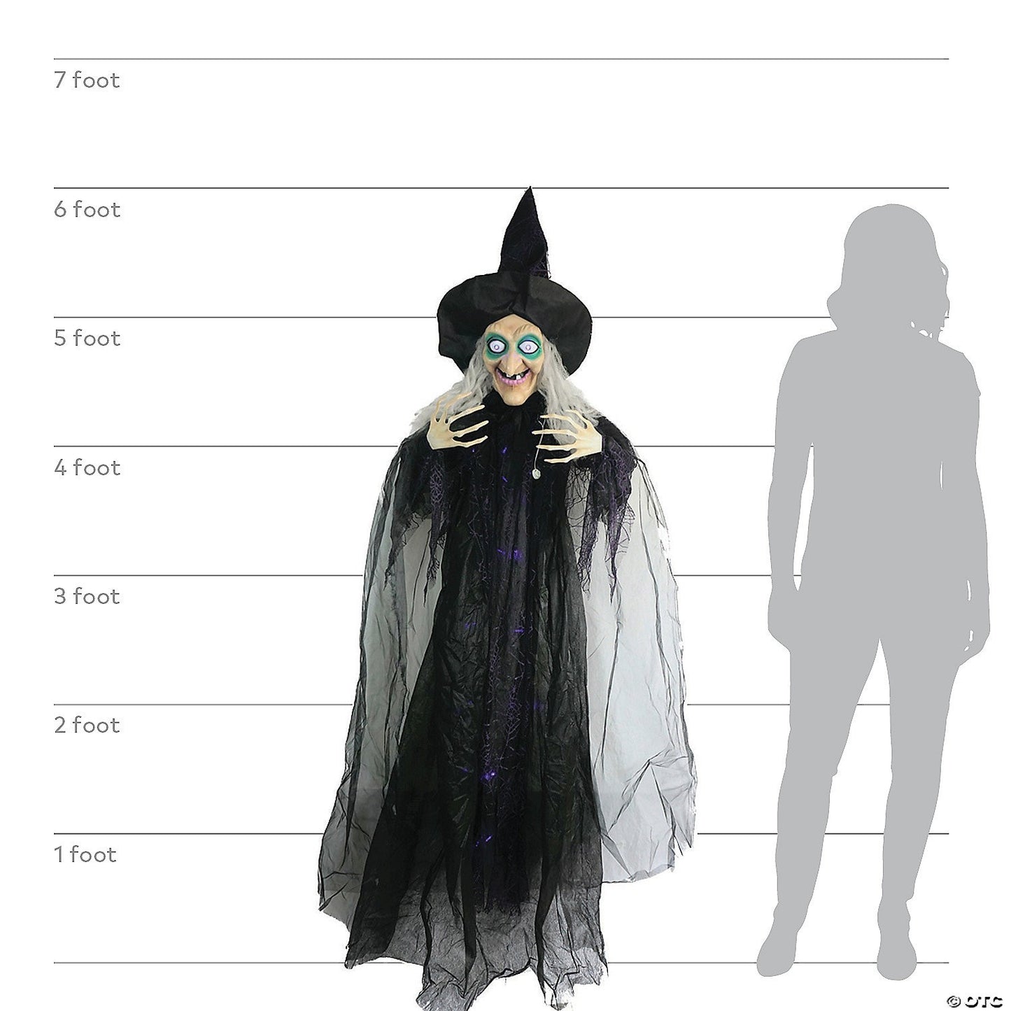 6 Ft Wicked Witch Animated Halloween Decoration Outdoor Haunt Yard Porch Prop