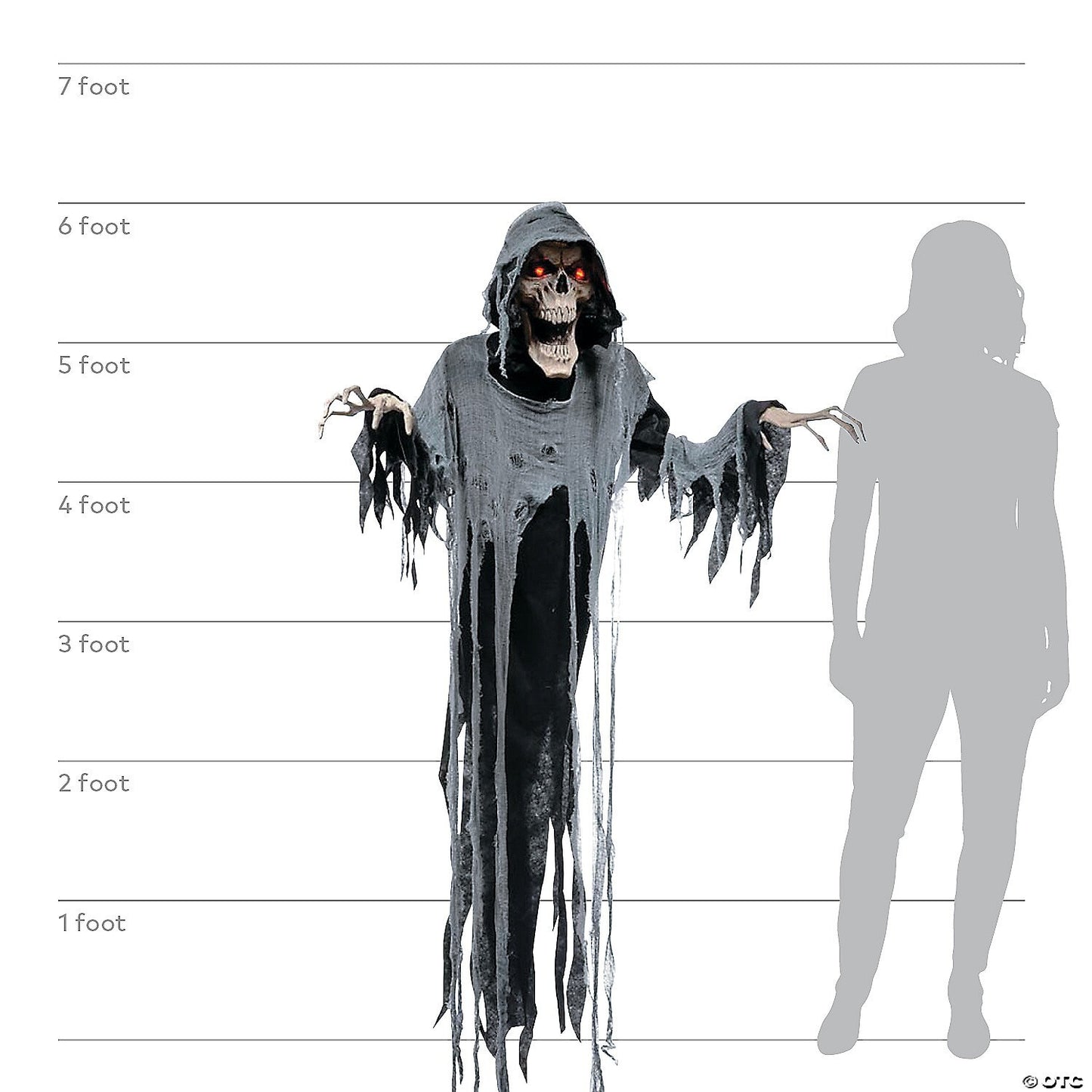 See Video! 6 Ft Hanging Reaper Animated Halloween Haunted Prop Outdoor