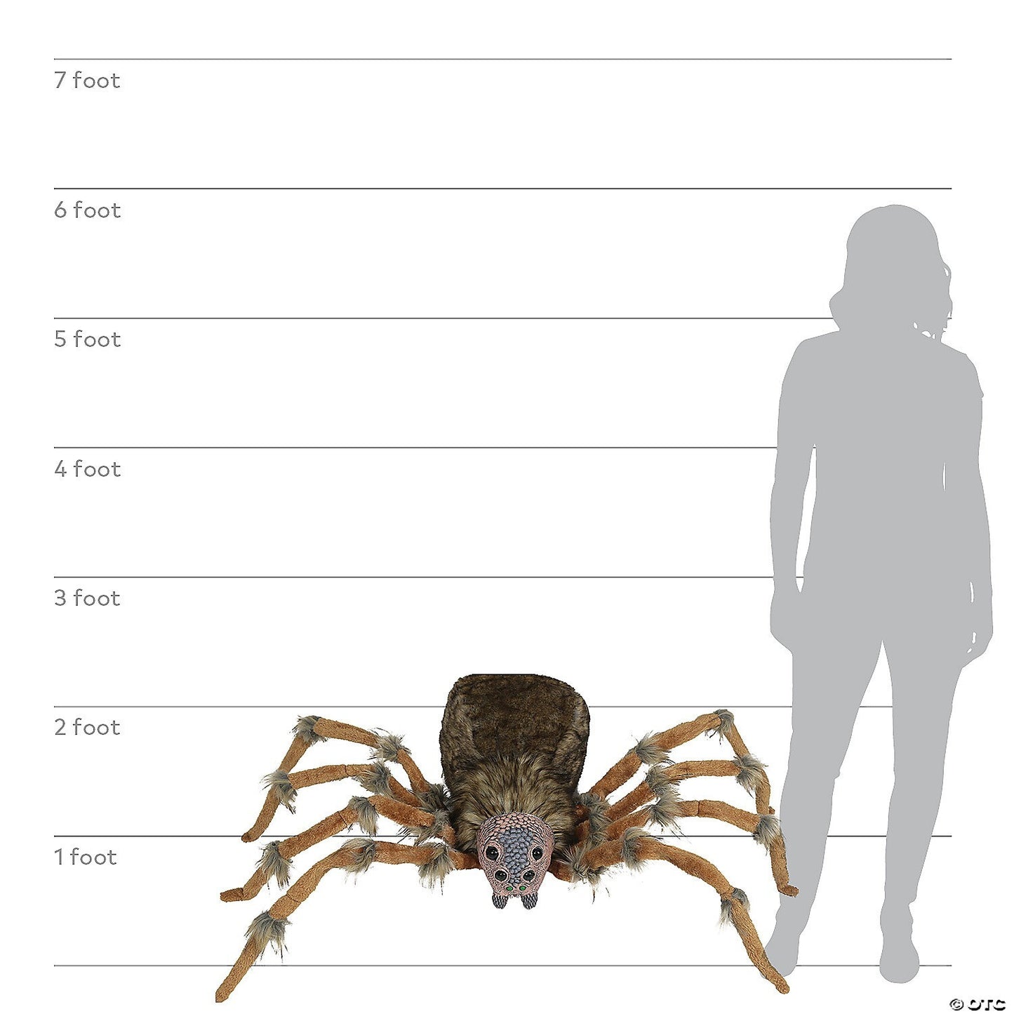 53" Deluxe Wolf Spider Eyes Light Up Halloween Decor Outdoor Haunt Yard Prop