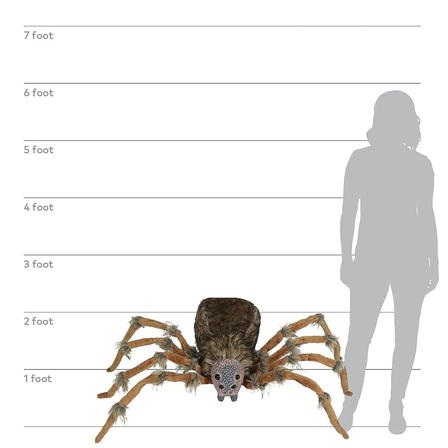53" Deluxe Wolf Spider Lighted Eyes halloween prop