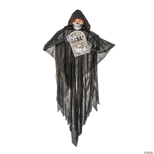5.2 Ft Lighted Skeleton Reaper w Tombstone