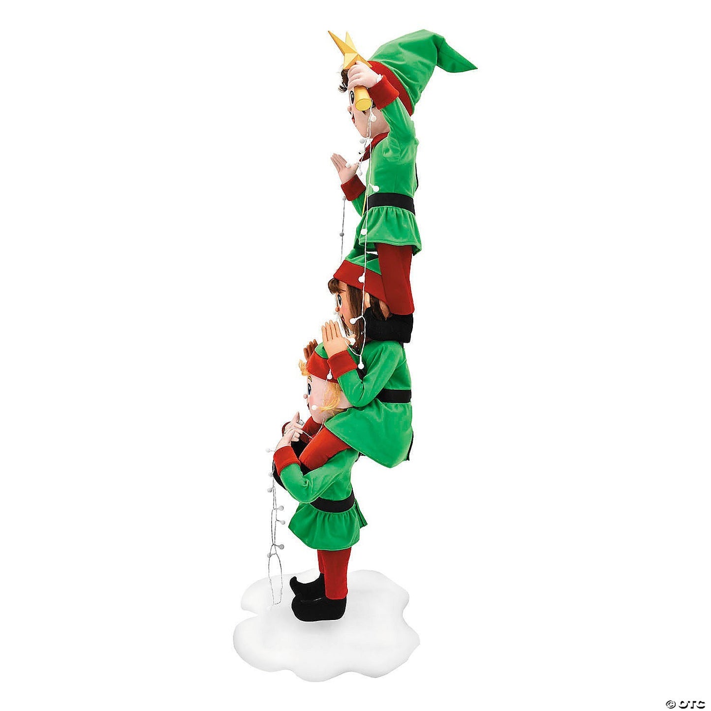 6.5 Ft Elf Stack Animated Lights & Sound Outdoor Christmas Yard Decoration Porch