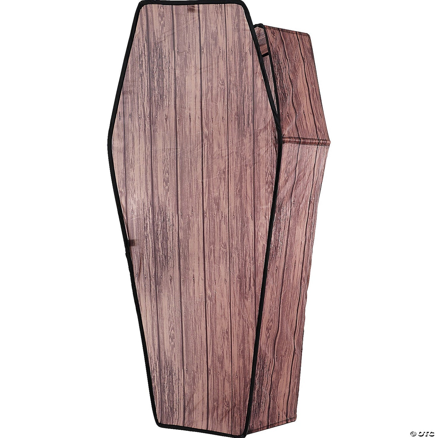 Life Size 5 Ft Wood Look Coffin Halloween Outdoor Haunted Decoration Grave Prop