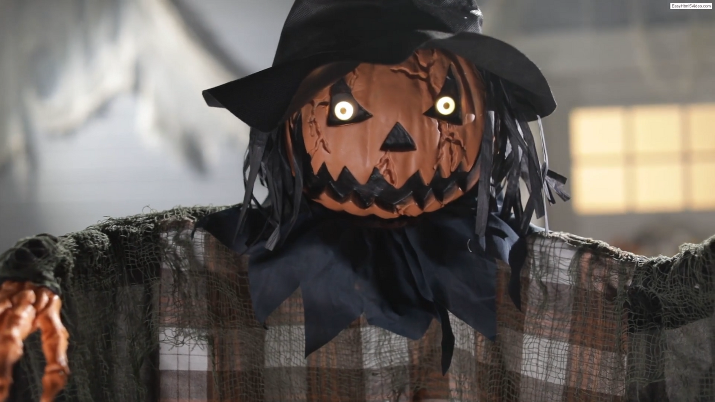 6 FT Hanging Talking Animated Pumpkin Jack Halloween Rustic Primitive Fall Decor