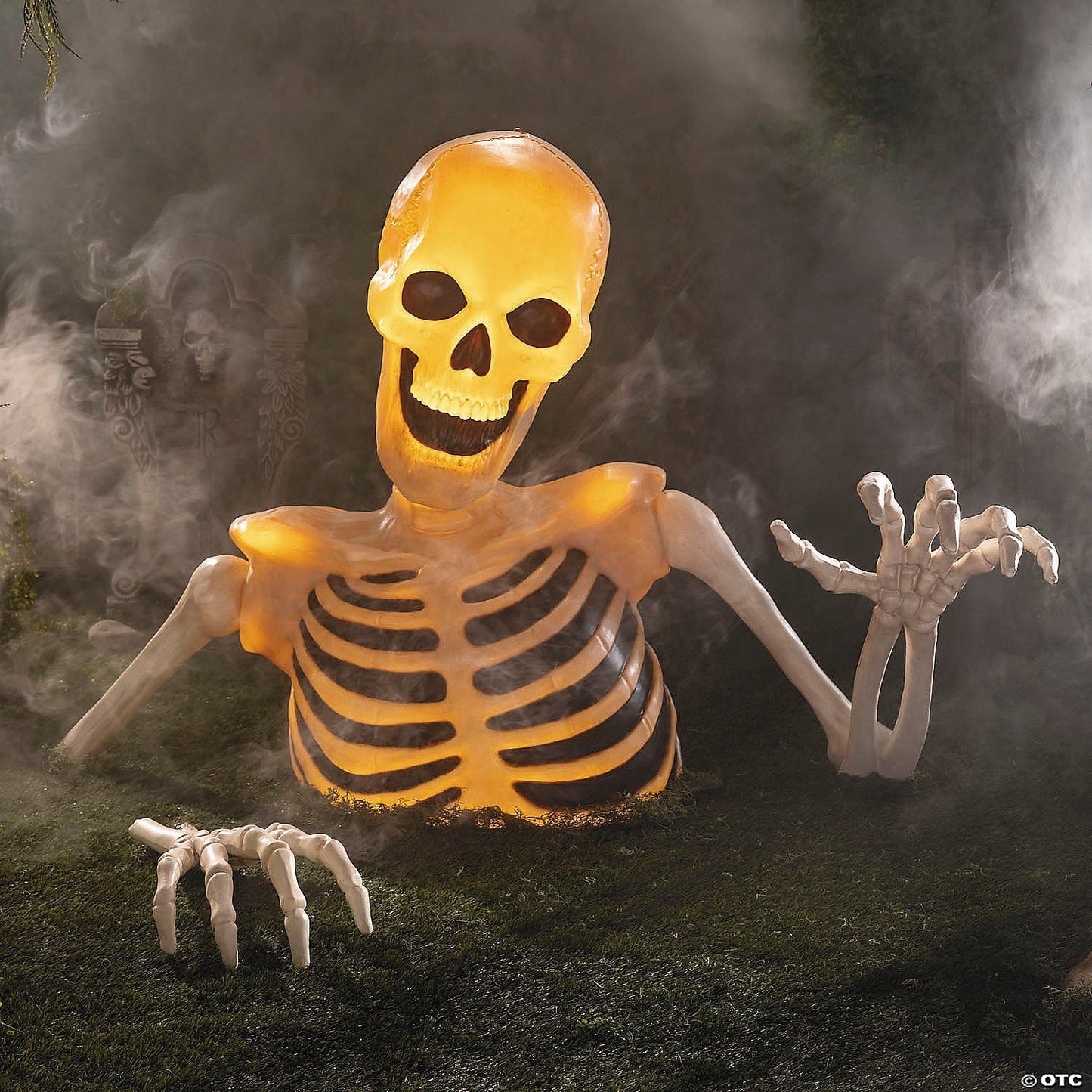 HUGE! 7.5 Ft Lighted Skeleton Ground Breaker Halloween Outdoor Decor Haunt Prop