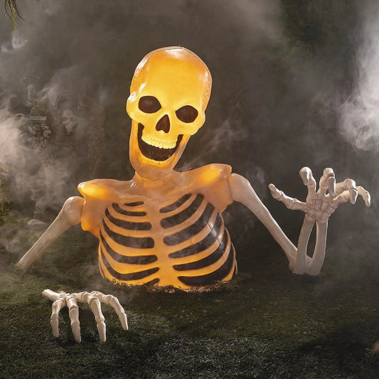 GIANT 7.5 Ft Lighted Skeleton GroundBreaker outdoor Halloween decoration