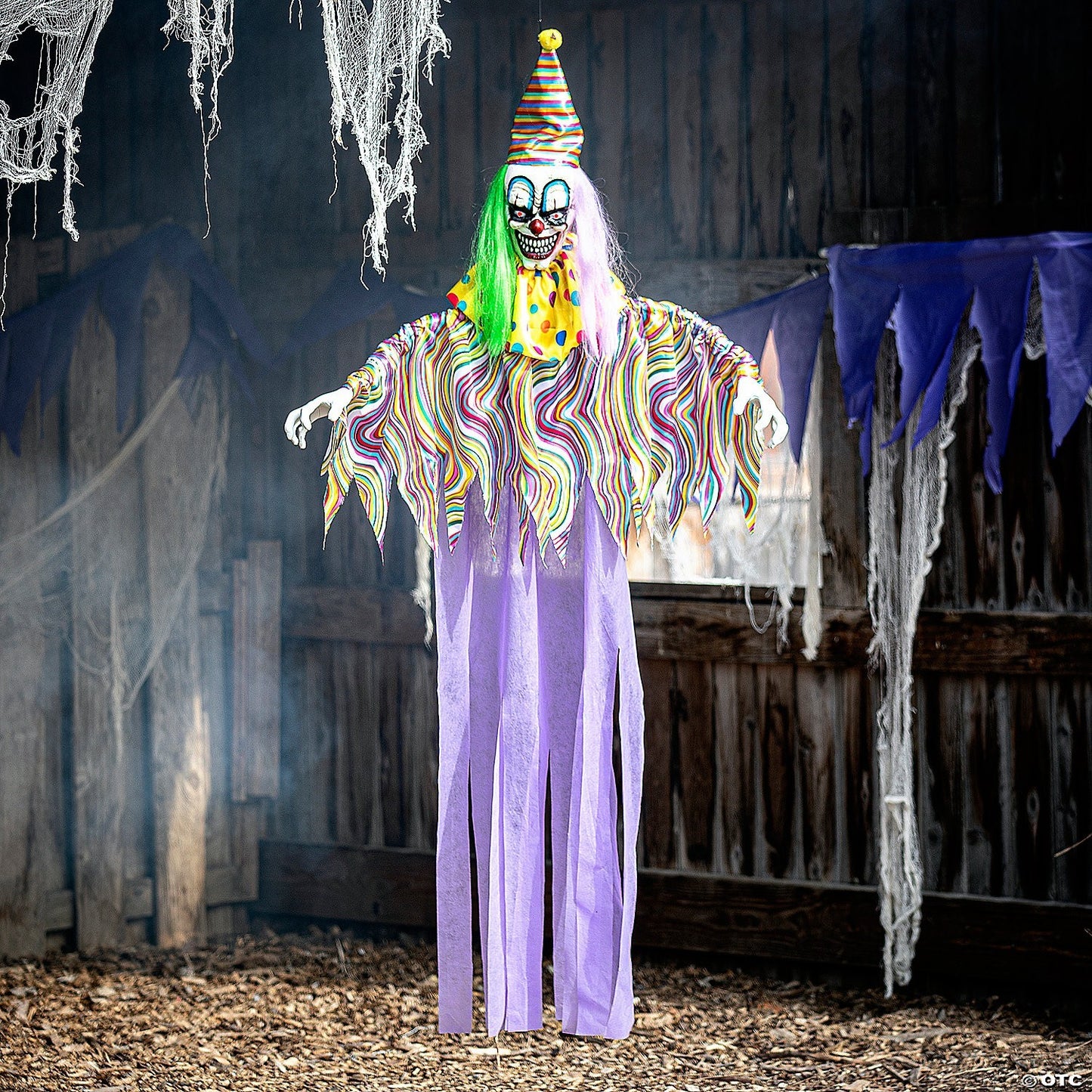 LifeSize Evil TalkingClown Animated Halloween Decor Outdoor Haunt Yard Prop