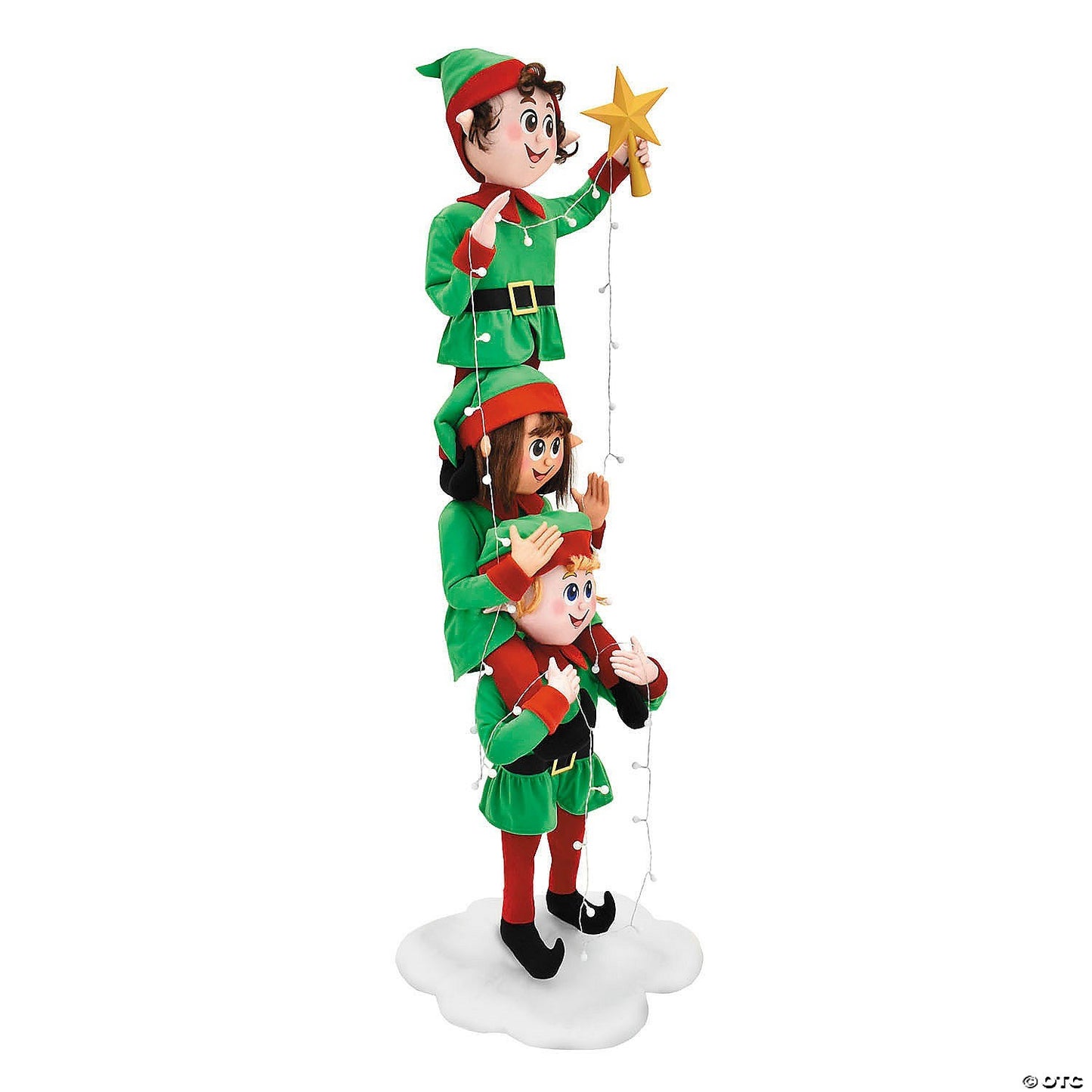 6.5 Ft Elf Stack Animated Lights & Sound Outdoor Christmas Yard Decoration Porch