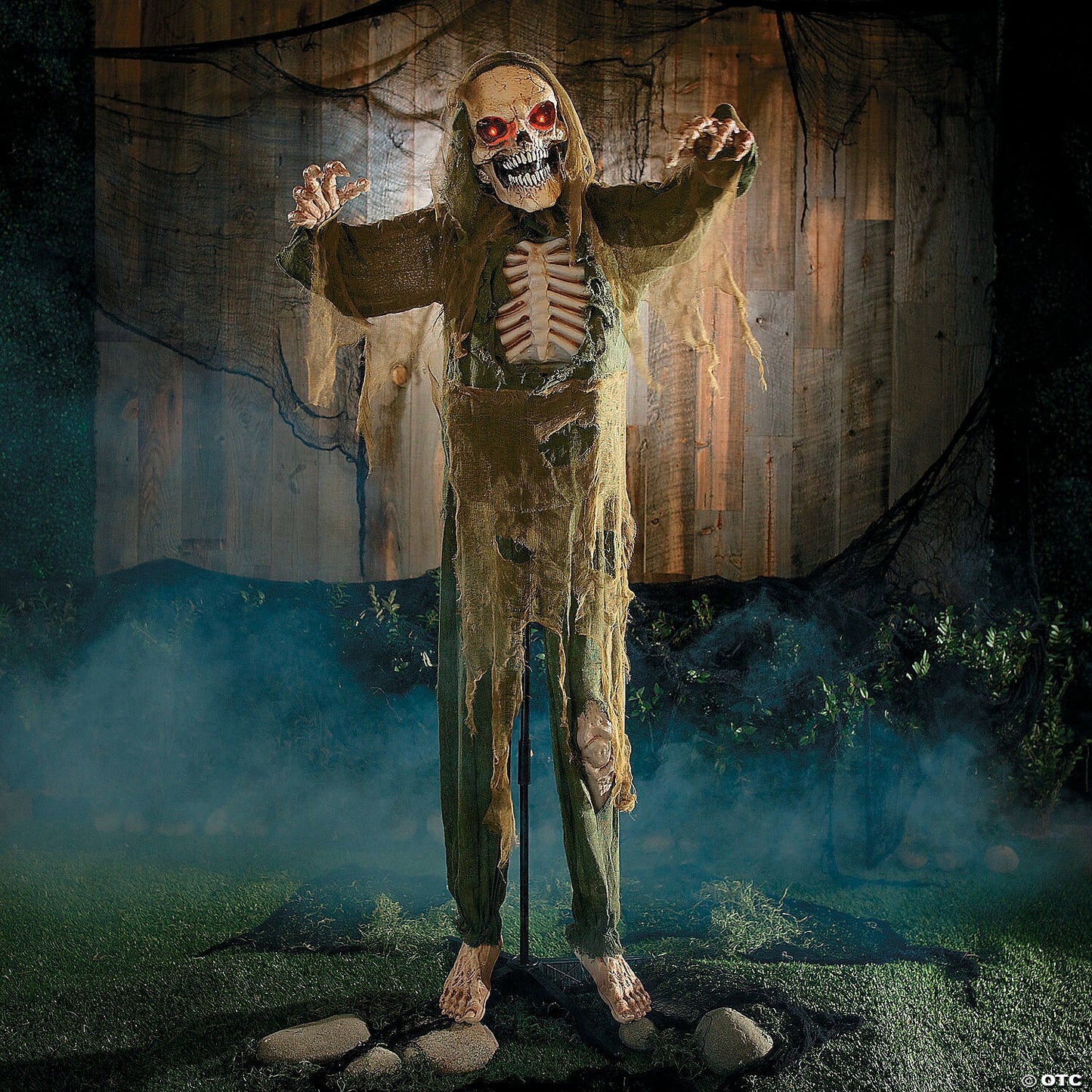 See Video LifeSize 5 Ft Skeleton Reaper Animated Decor Halloween Haunt Yard Prop