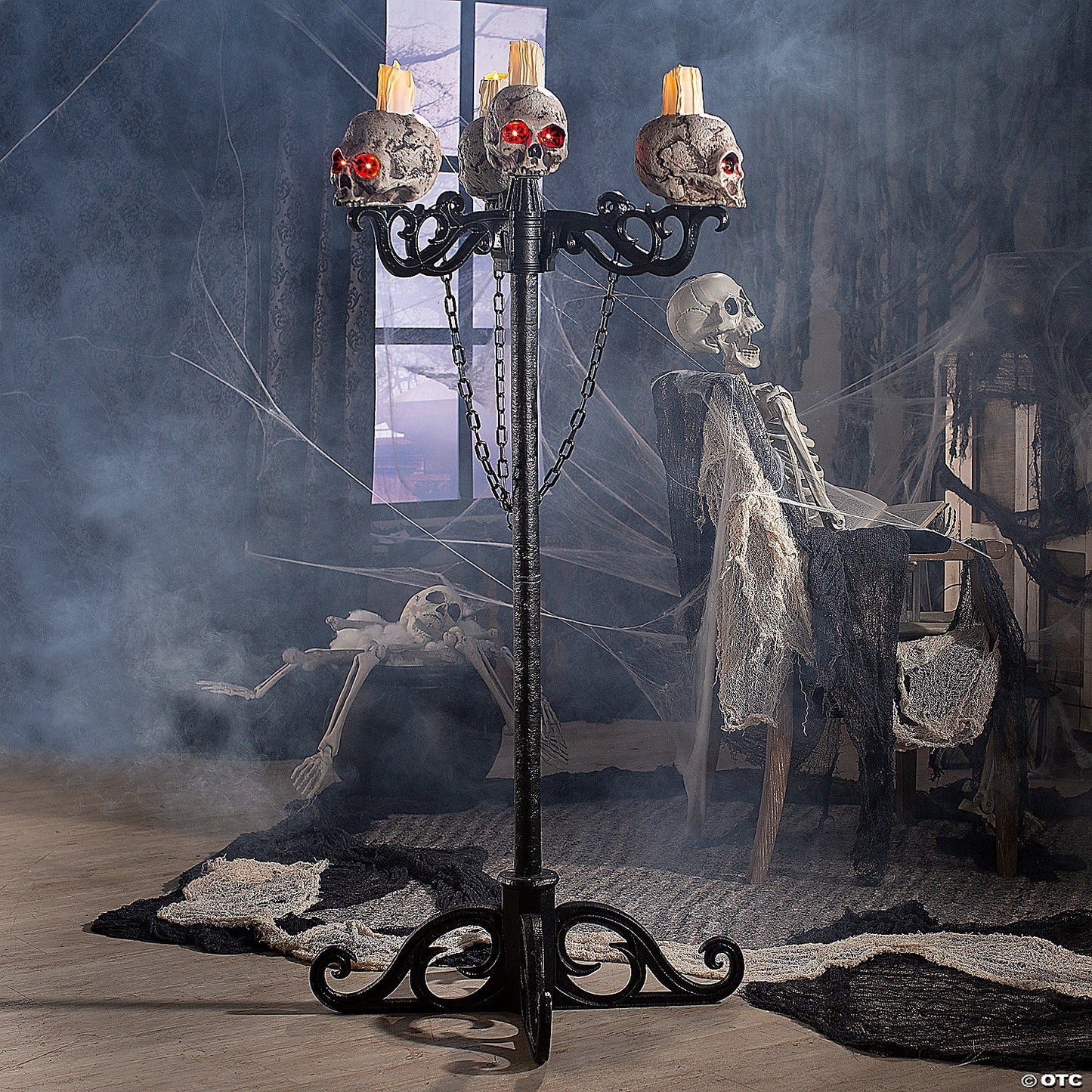 5 Ft Gothic Candelabra Flicker Candle Lighted Halloween Haunted House Decor Prop