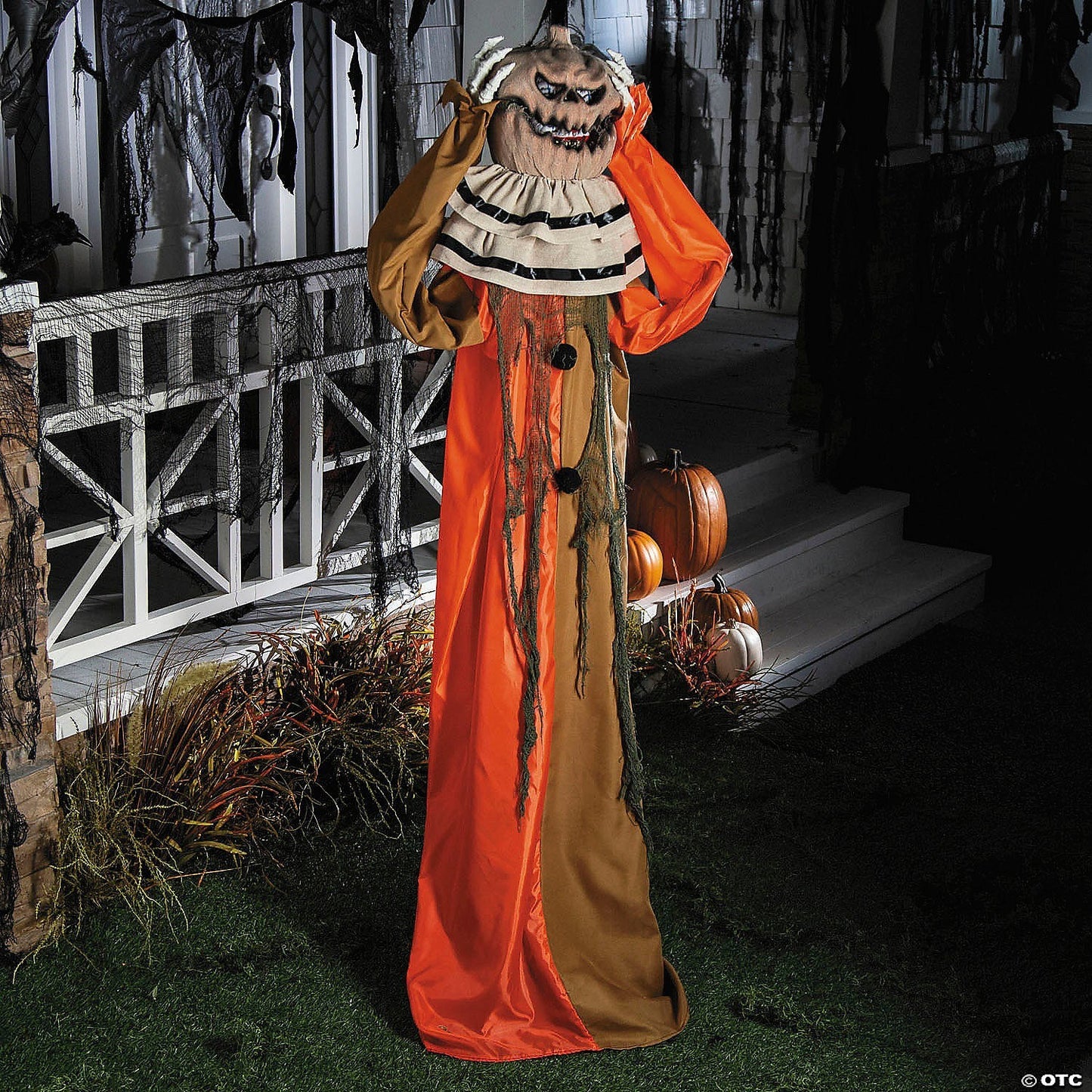 5.10 Ft Animated Pop Up Clown Head Pumpkin Man Halloween Haunt Prop Spirit Jack