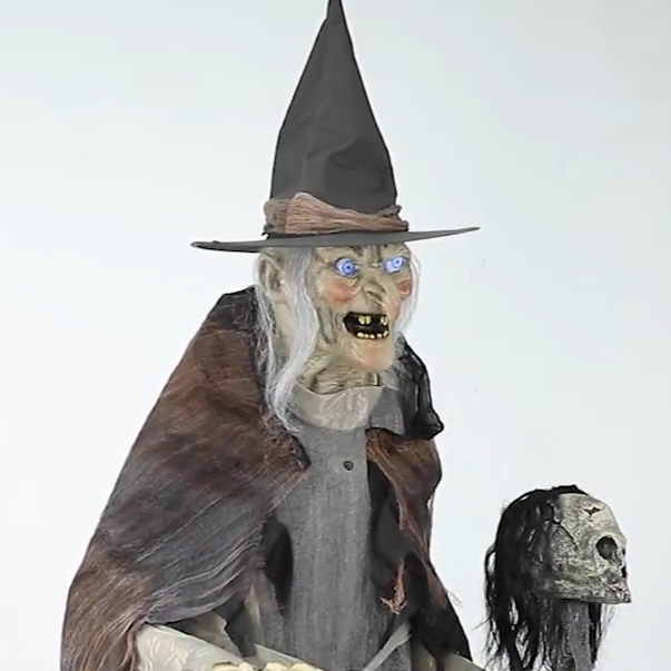 6 Ft Lunging Witch with Digital Eyes