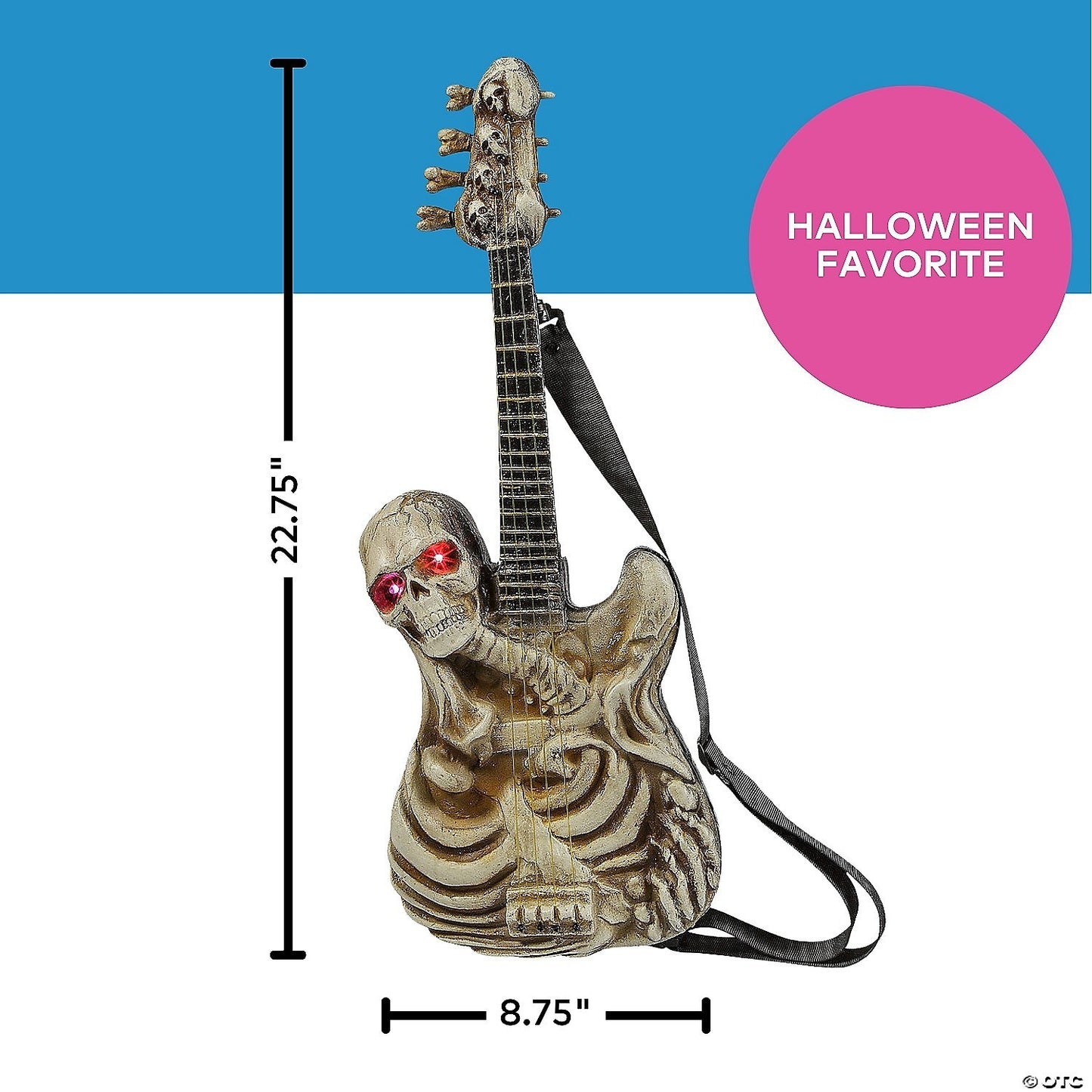 Haunted Ghostly Skeleton Guitar Animated Halloween Decoration Prop Heavy Metal