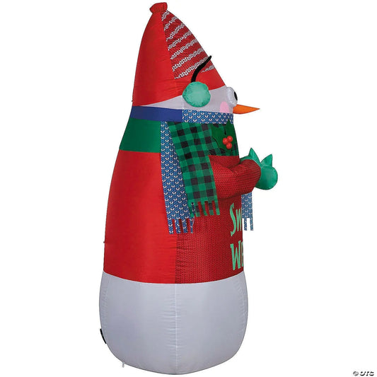 6 Ft Animated Shivering Sweater Weather Snowman Inflatable