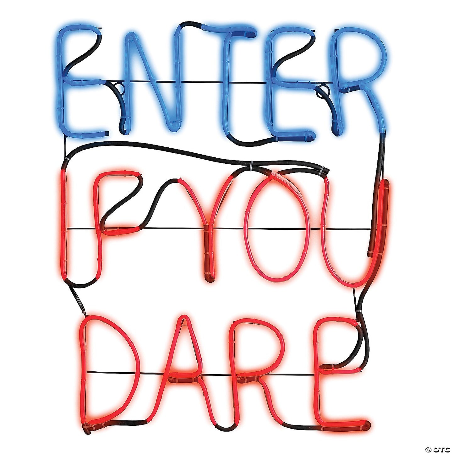 20" Lighted Neon ENTER IF YOU DARE Sign Halloween Decoration Outdoor Haunt Prop