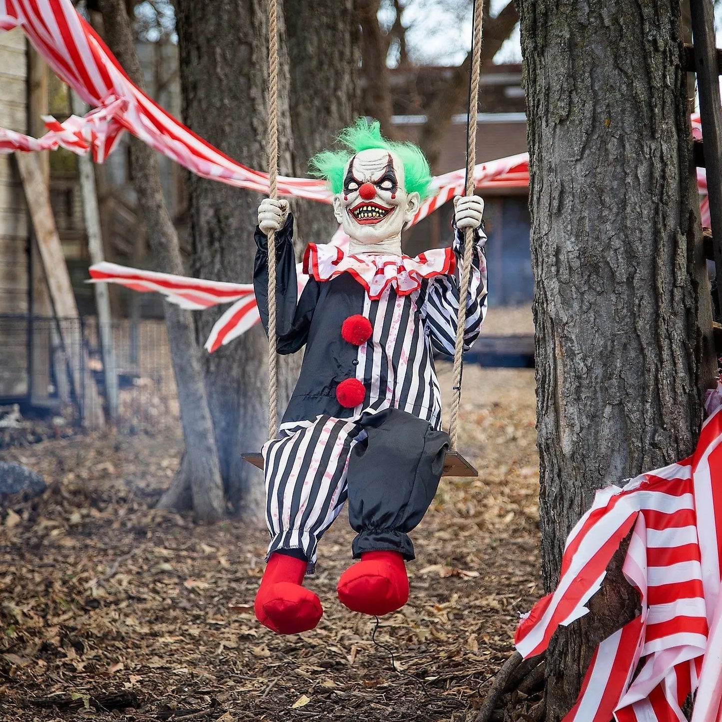 Swinging Chuckles the Clown Animated Halloween prop