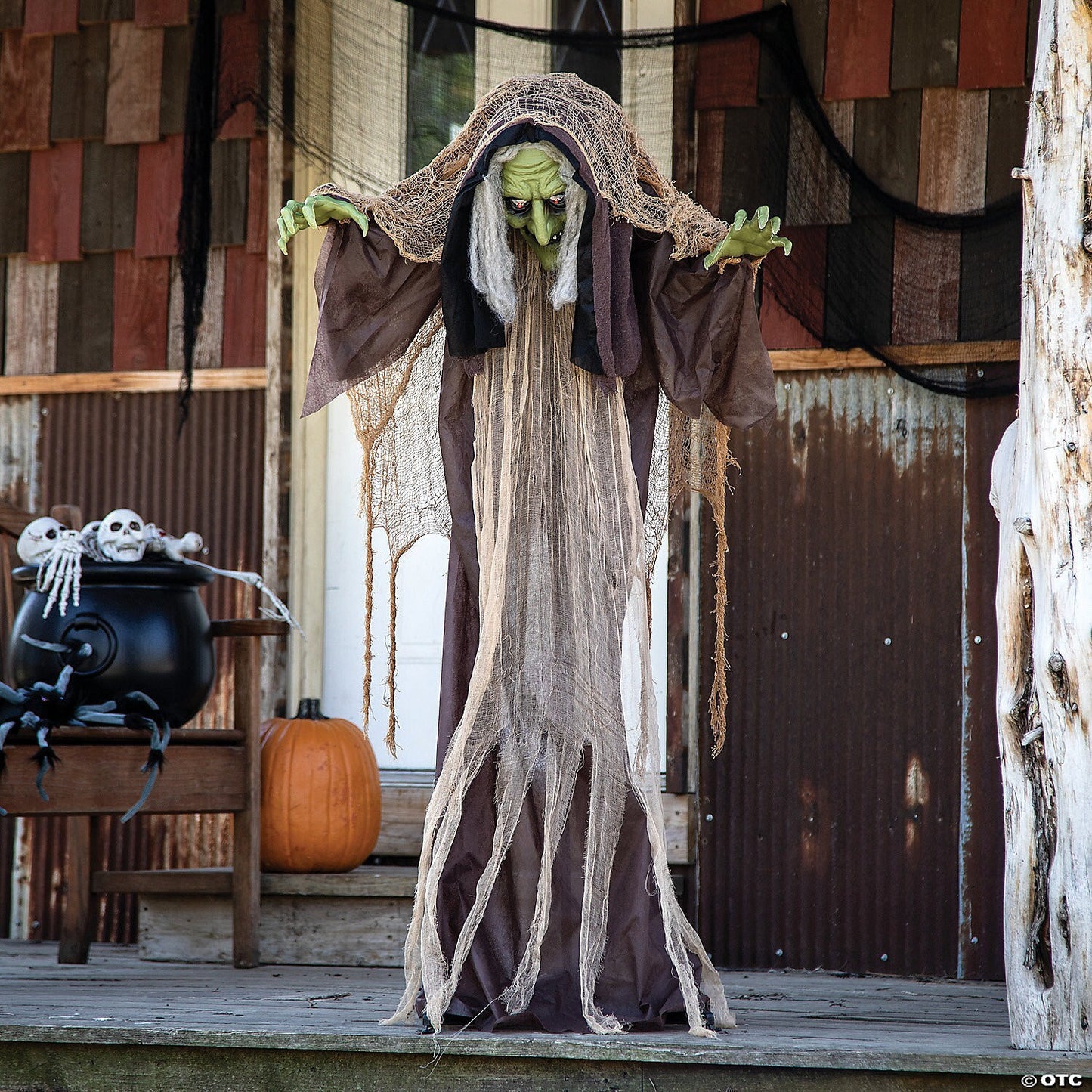 LifeSize Hunchback Witch Animated Halloween Decor Outdoor Haunt Yard Porch Prop