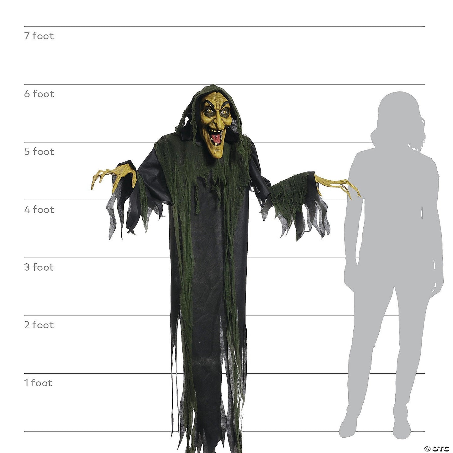 6 Ft Animated Halloween Wicked Witch Decoration Outdoor Haunted Yard Prop Porch