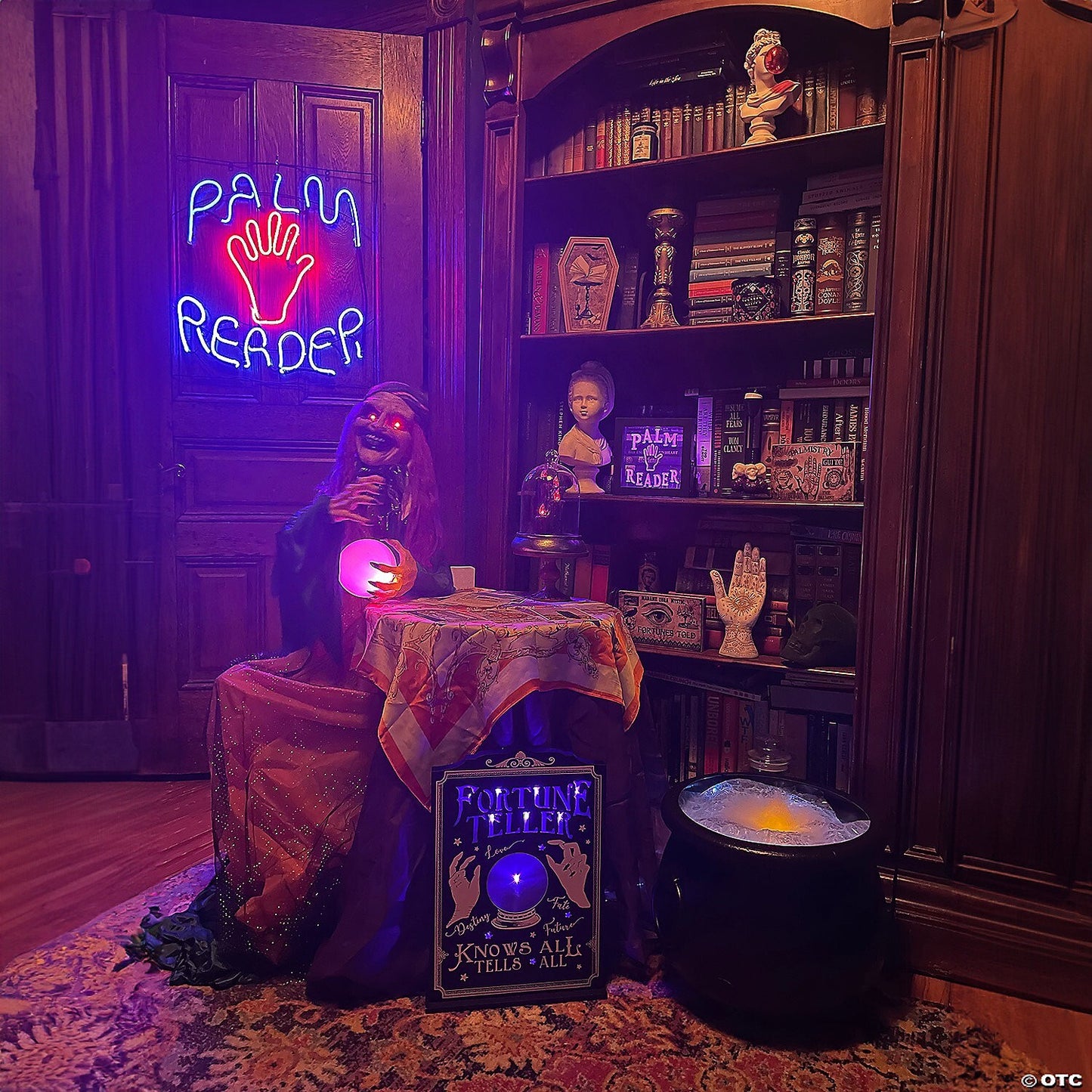 24" Lighted Neon PALM READER Sign LED Halloween Decor Haunt Prop Fortune Gypsy