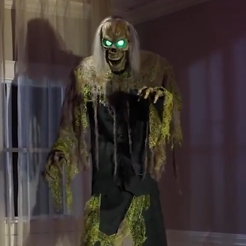 LifeSize 7 Ft Cellar Dweller Skeleton Reaper Animatronic Halloween Prop Haunted