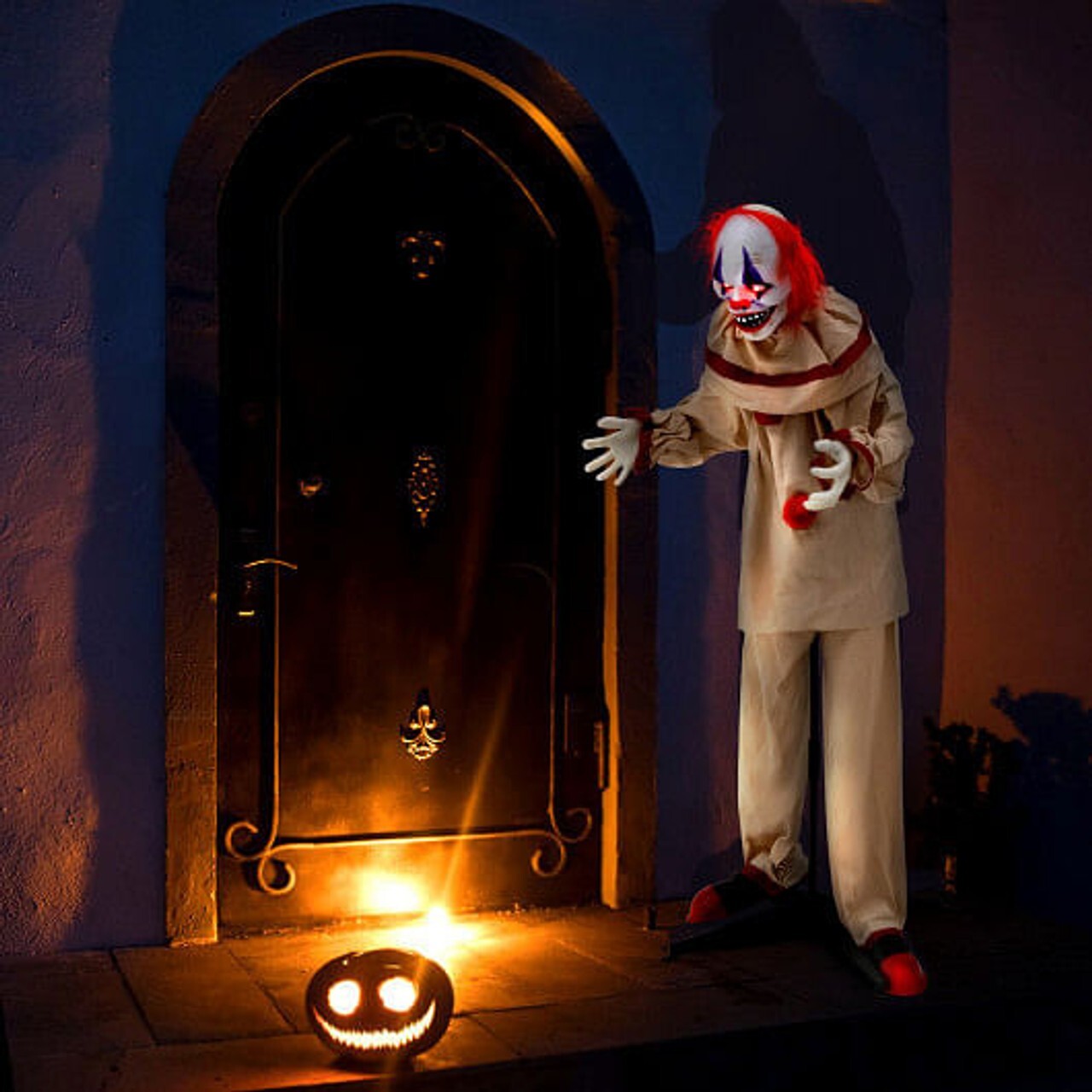 LifeSize 5' Killer Clown Animated Halloween Decoration Prop Outdoor Animatronic