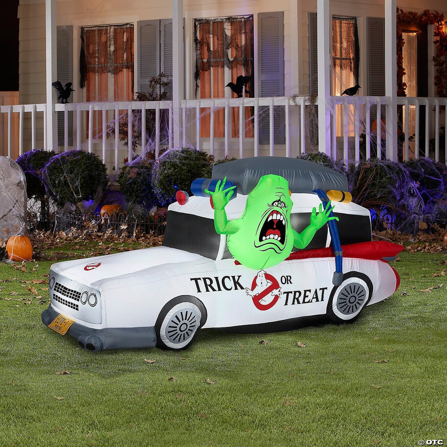 44" Ghostbusters Slimer Ecto-1 Inflatable Outdoor Halloween Yard Decor Airblown