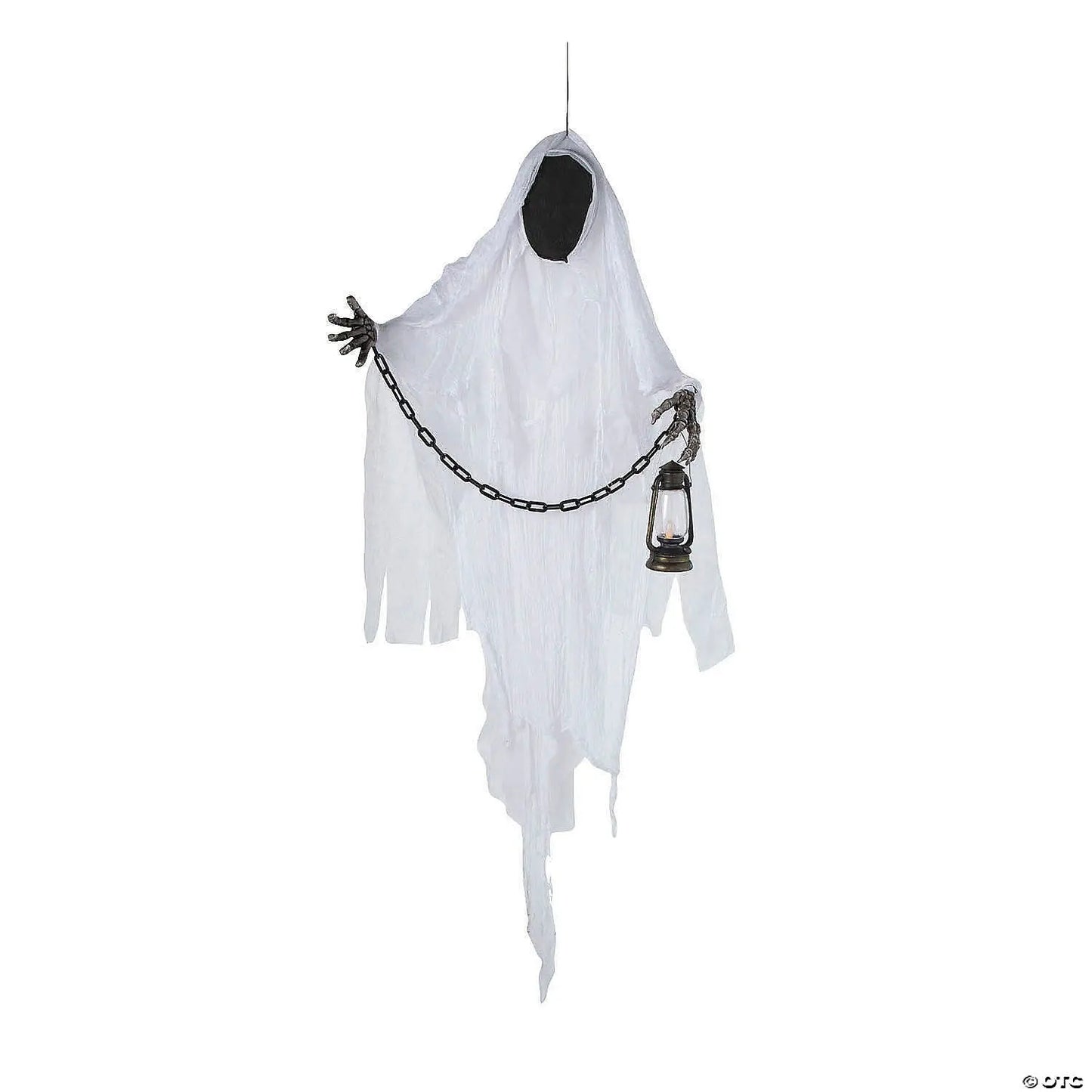 5 Ft Faceless Ghost with Lighted Lantern & Chain
