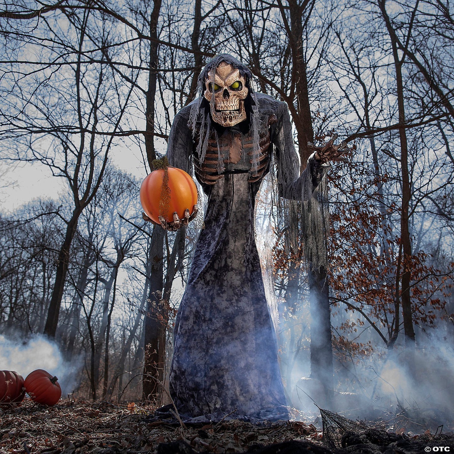 Life Size 7 Ft Jack Stalker Skeleton Pumpkin Animatronic Halloween Prop Haunted