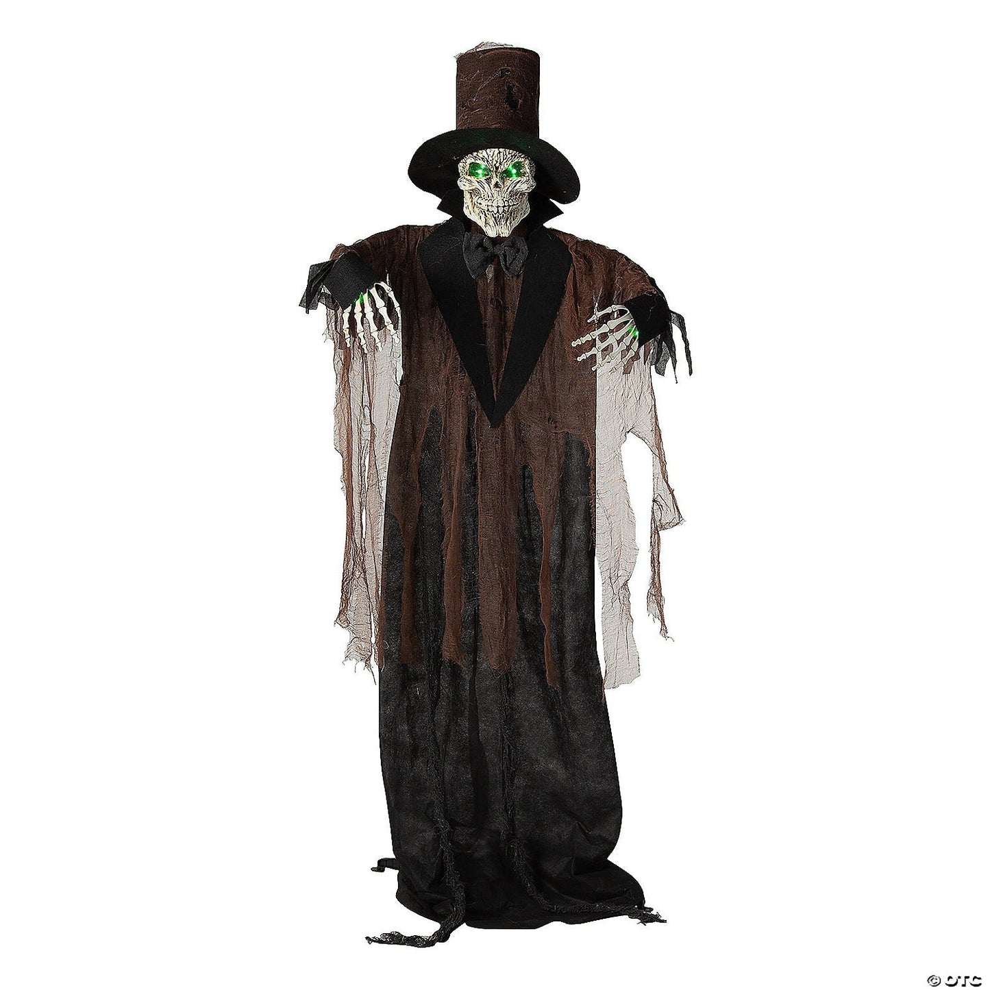 66" Animated Halloween Black Hat Skeleton Graveyard Cemetery Haunt Prop 2025