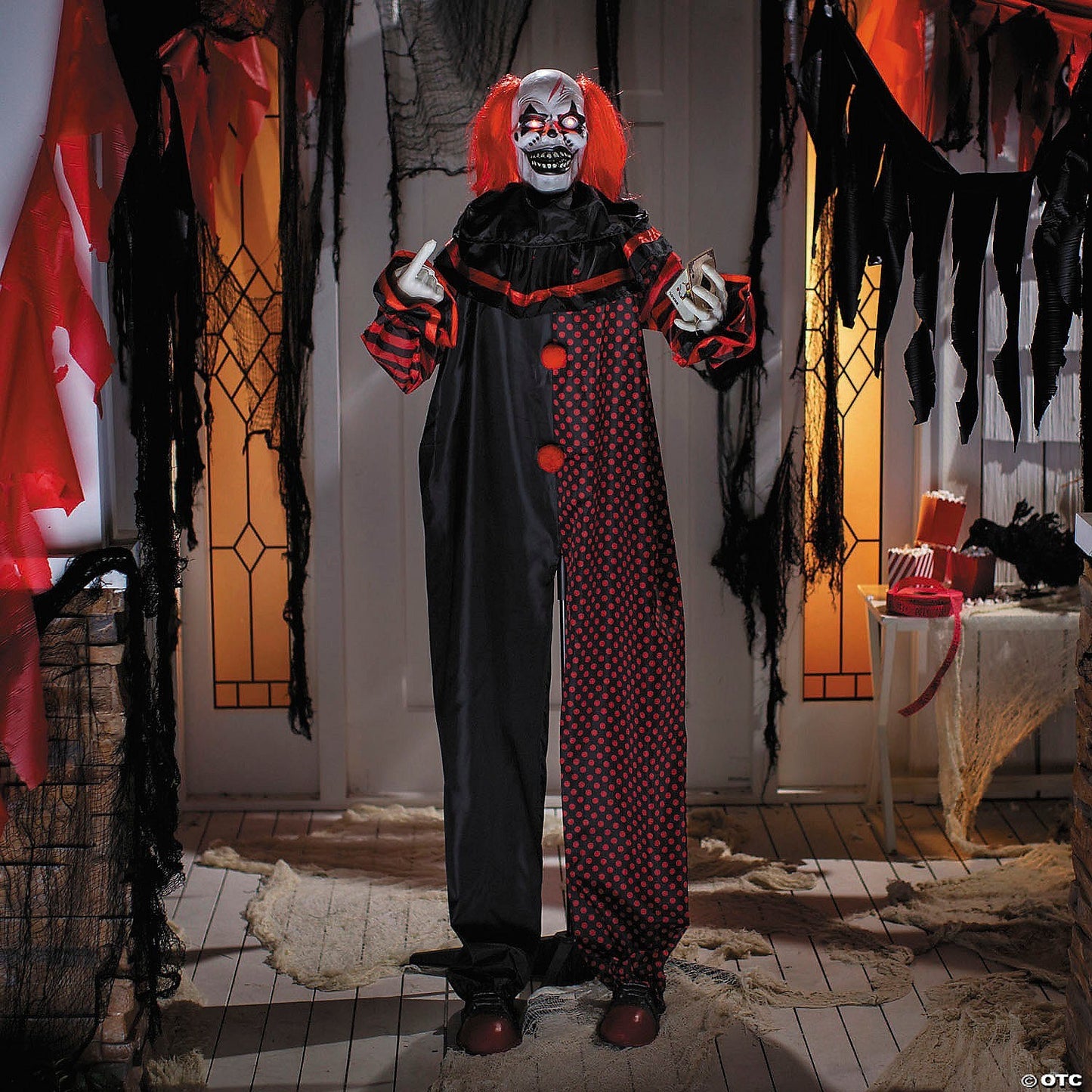 LifeSize 6 Ft Evil Clown Animated Pop Up Head Halloween Haunt Prop Decor Spirit