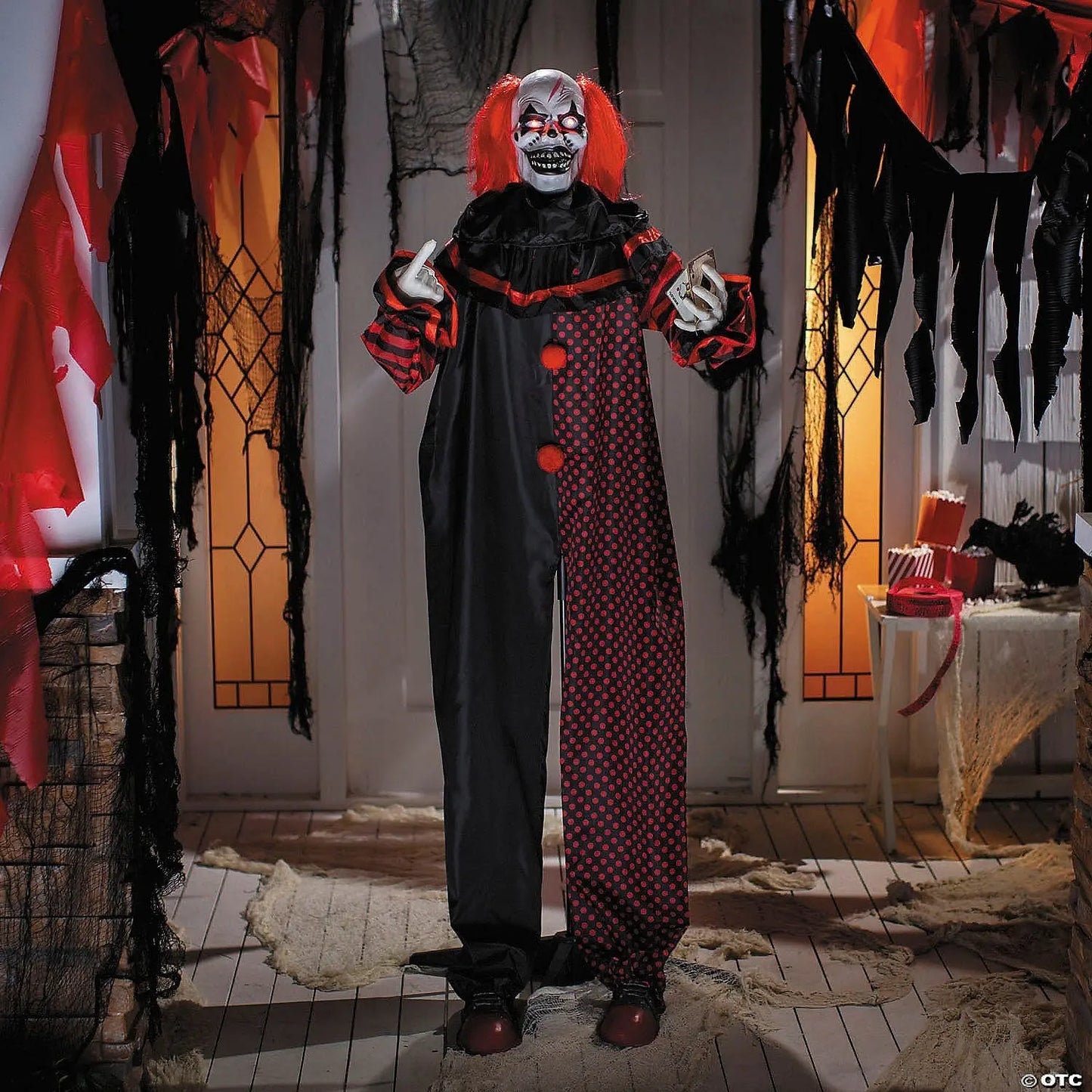 6 Ft Evil Clown Animated Double Head Pop Up
