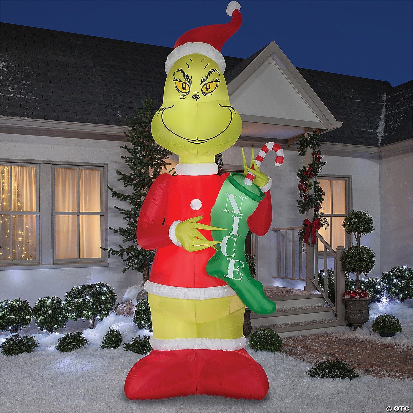 HUGE! 9 Ft Grinch w Stocking Inflatable Christmas Outdoor Yard Decor LED Lighted