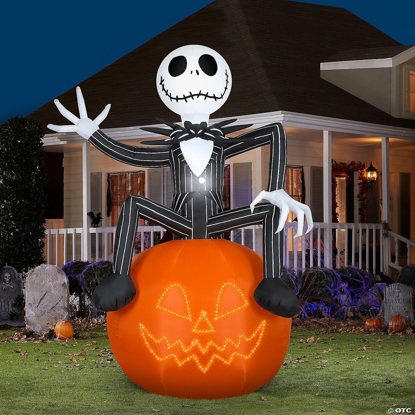 10 Ft Jack Nightmare Christmas Lightshow Inflatable Outdoor Halloween Yard Decor