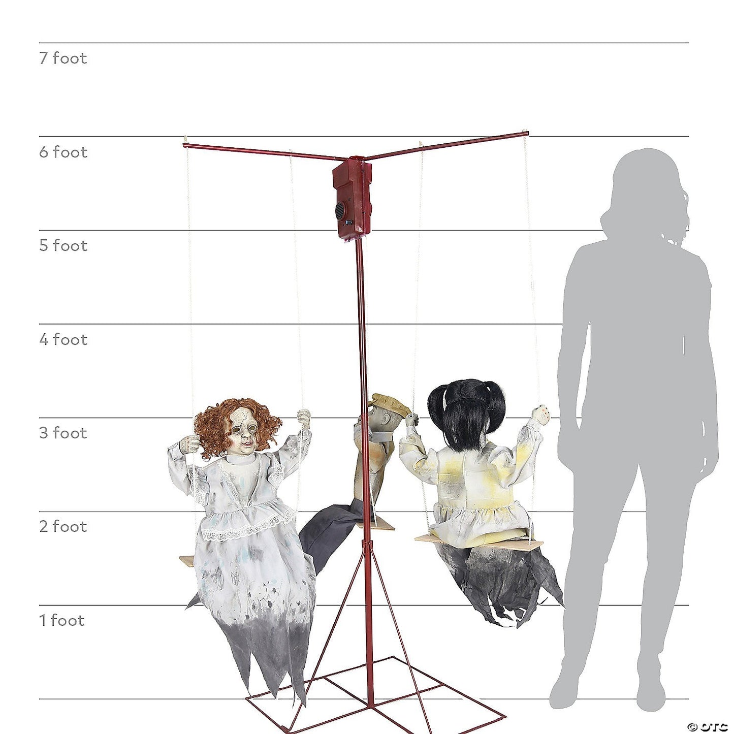 6 Ft Ghost Go Round Haunted Dolls Animated Halloween Decor Prop Doll Spirit