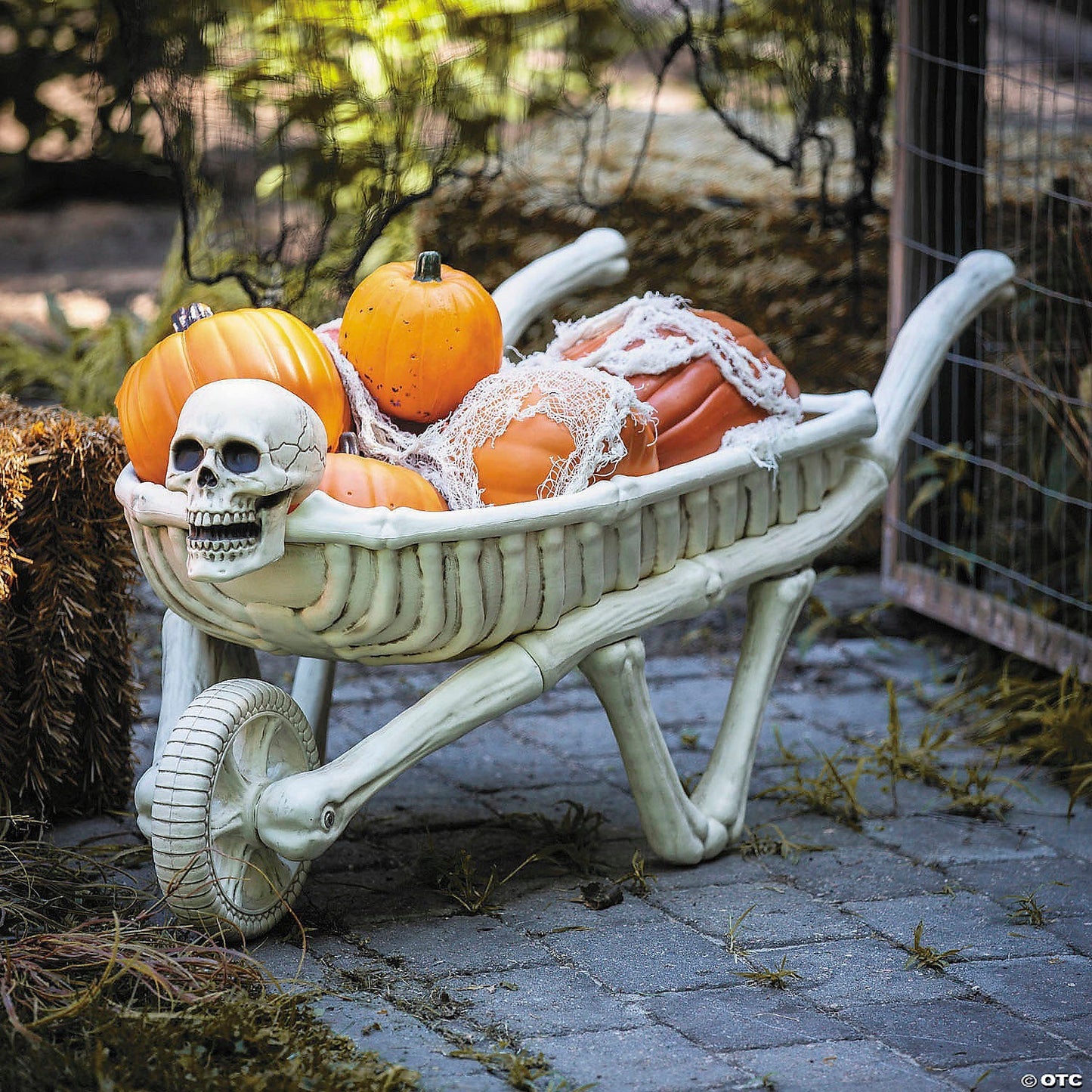 48" Evil Skeleton Skull Wheelbarrow Halloween Spirit Haunt Prop Outdoor 2025