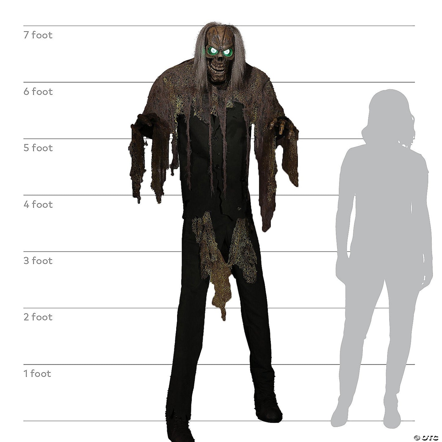 LifeSize 7 Ft Cellar Dweller Skeleton Reaper Animatronic Halloween Prop Haunted