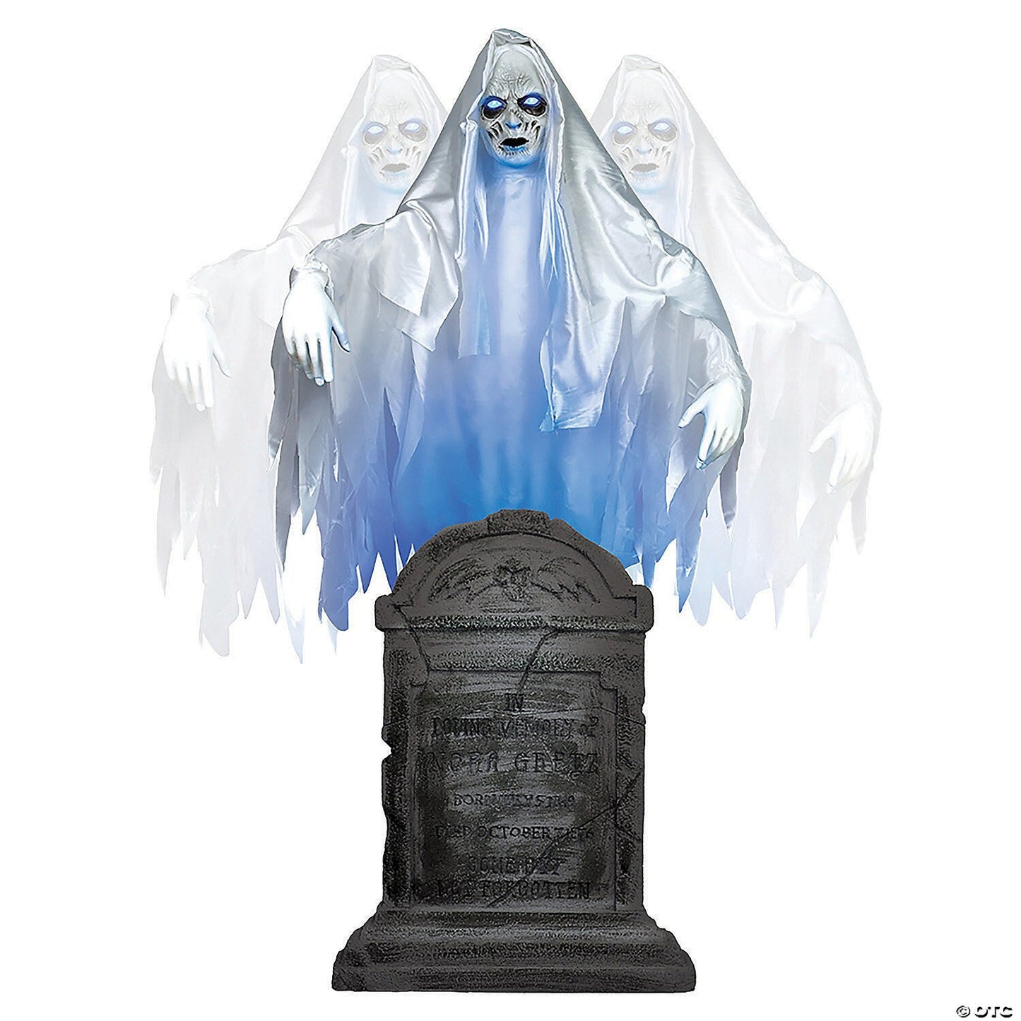 LifeSize 6 Ft Ghost Woman Tombstone Cemetery Animated Halloween Haunt Grave Prop