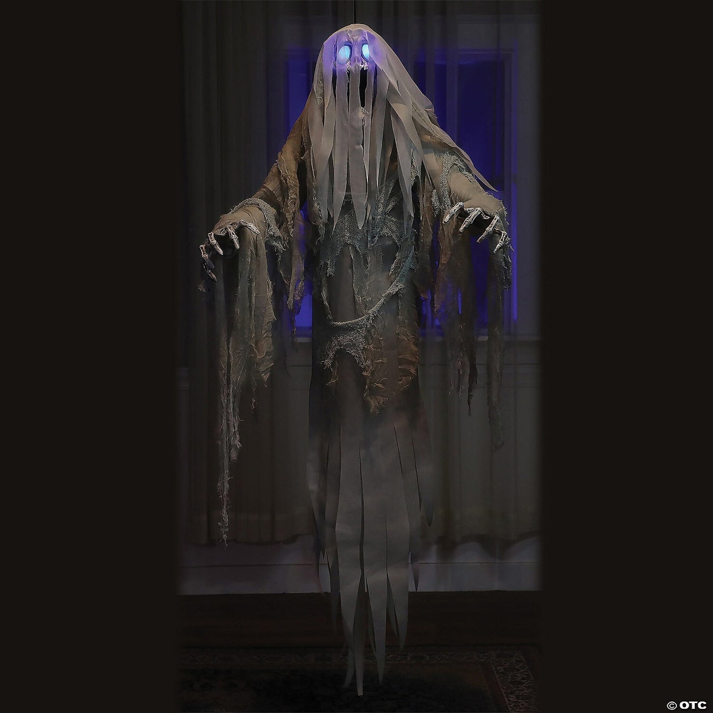 See Video! Life Size Hanging Ghost Light Sound Halloween Decoration Haunted Prop