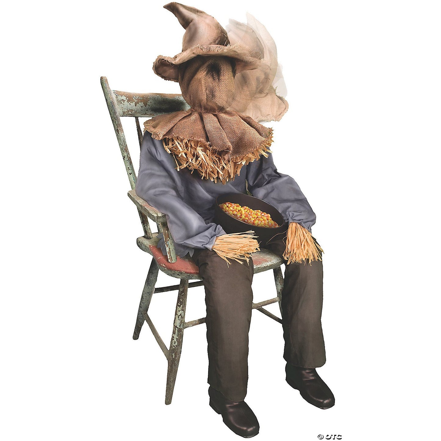 See Video! 4' Sitting Scarecrow Porch Animated Halloween Prop Haunted Decoration