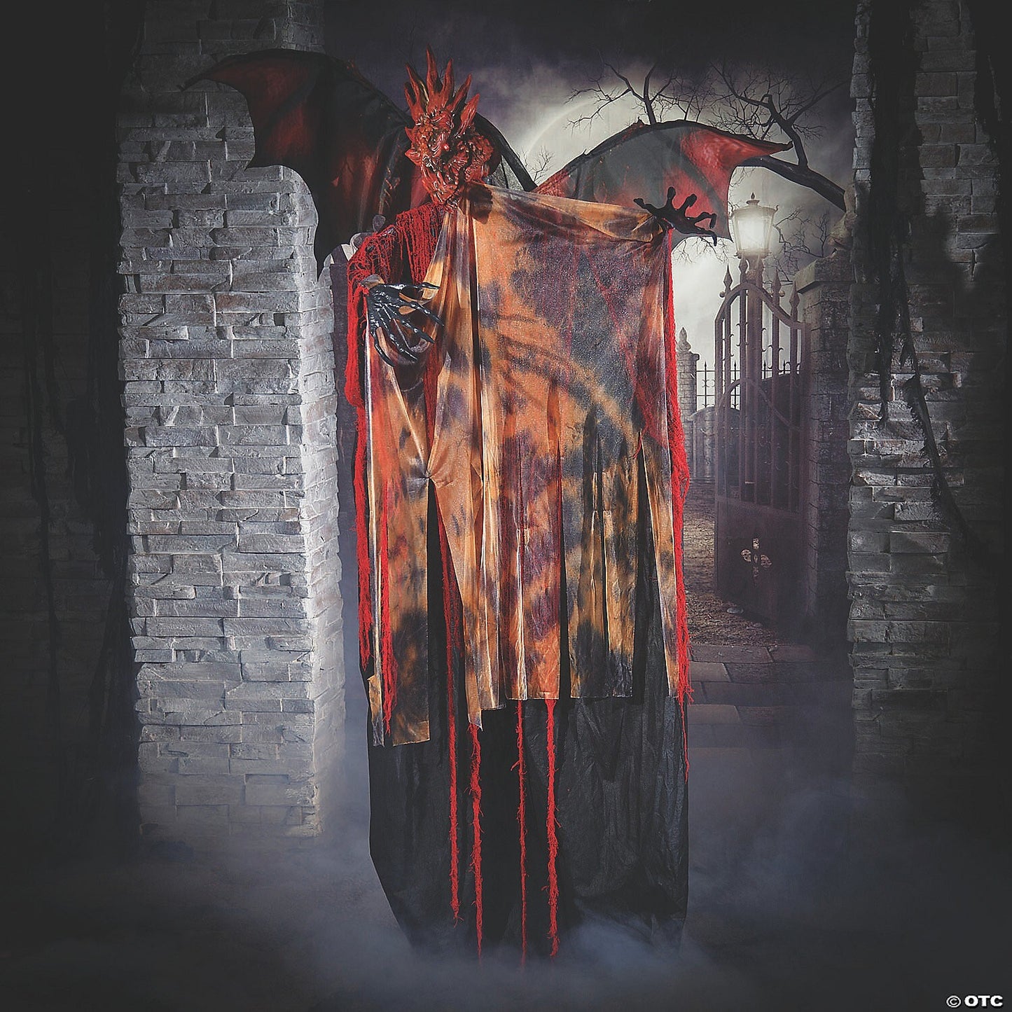 See Video! LifeSize 6' Red Dragon Animated Wings Halloween Haunt Yard Decor Prop