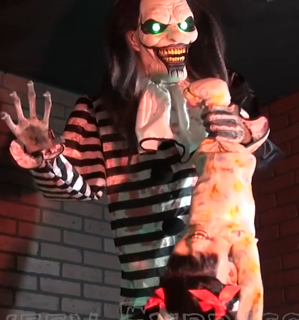 Life Size 7 Ft Sweet Dreams Clown Killer Circus Animatronic Halloween Haunt Prop