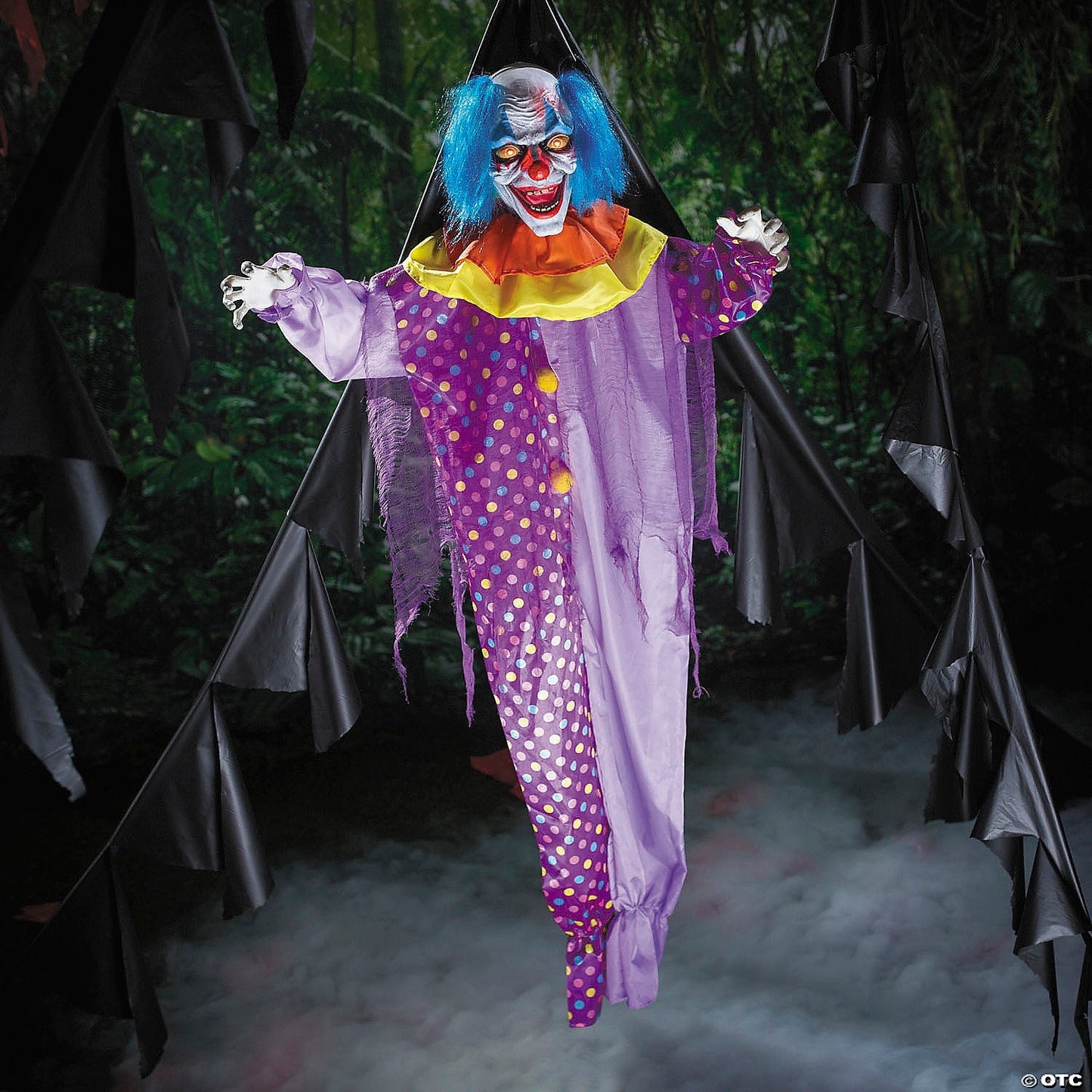 LifeSize 6 Ft Talking Evil Clown Animated Halloween Haunt Prop Decoration Spirit