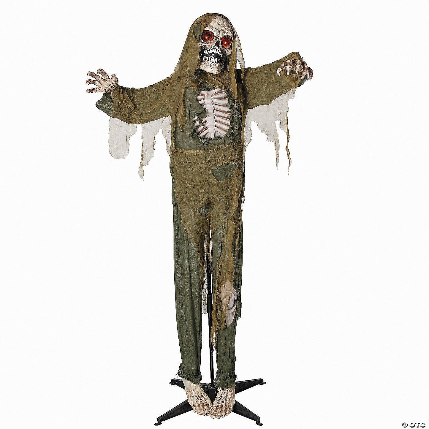 See Video LifeSize 5 Ft Skeleton Reaper Animated Decor Halloween Haunt Yard Prop