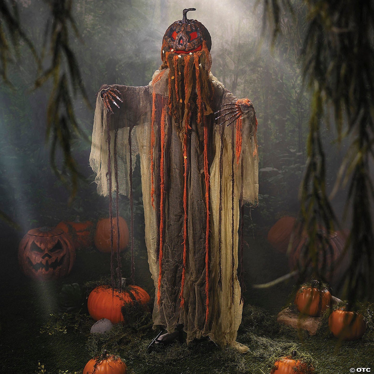 5.8 Ft Animatronic Rotten Spirit PumpkinHead Halloween Haunt Pumpkin Prop 2025