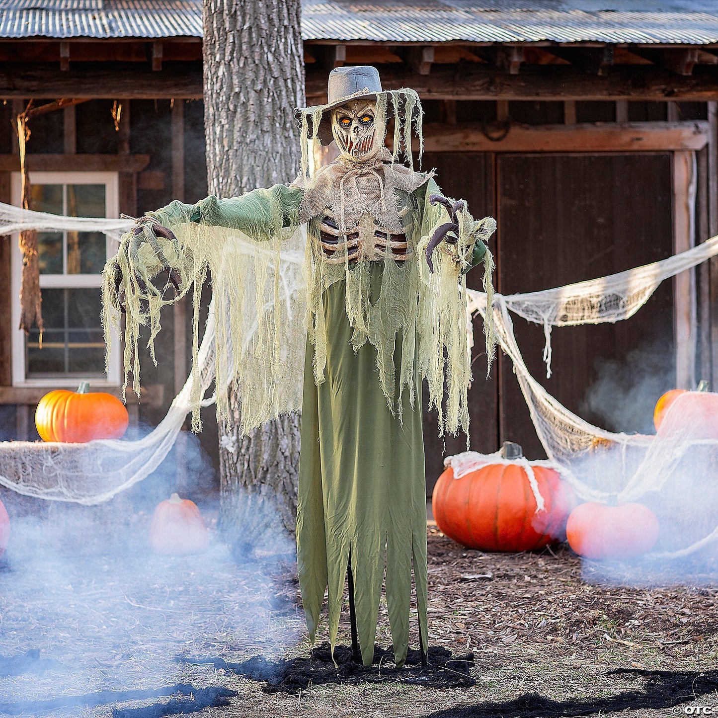 See Video! LifeSize Inferno Scarecrow Animated Halloween Haunted Prop Decoration