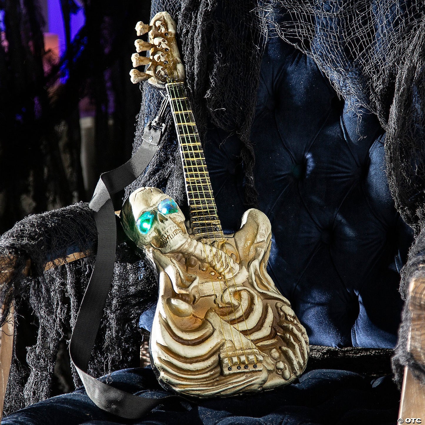 Haunted Ghostly Skeleton Guitar Animated Halloween Decoration Prop Heavy Metal
