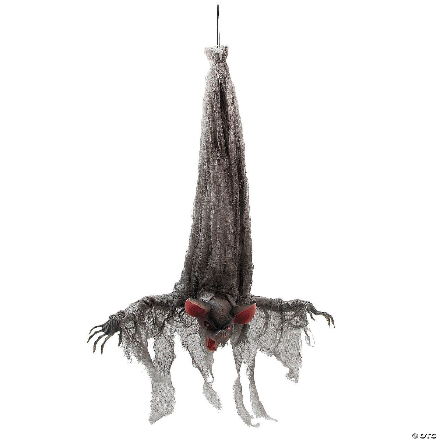 GIANT 39" Animated Screeching Gray Vampire Bat Halloween Haunted Prop Spirit